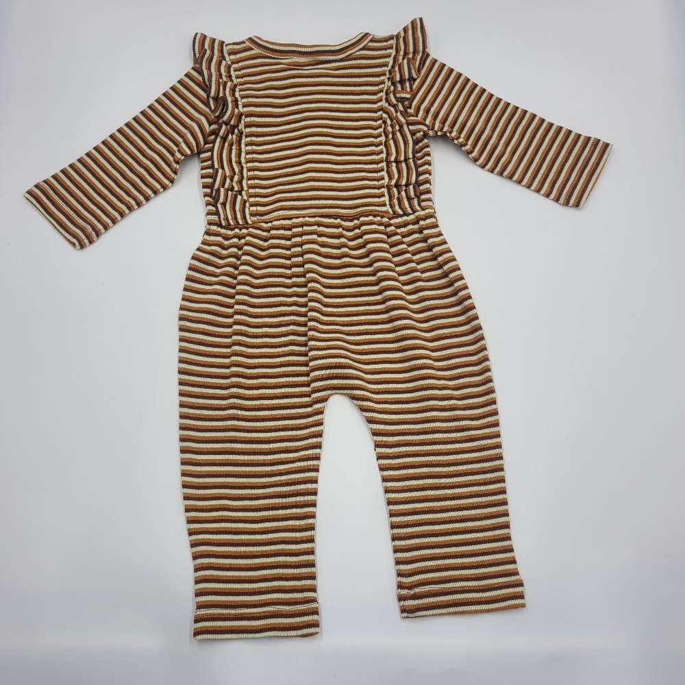 NEW Kate Quinn baby girl striped jumpsuit and headband size 6-12 months - Picture 3 of 4